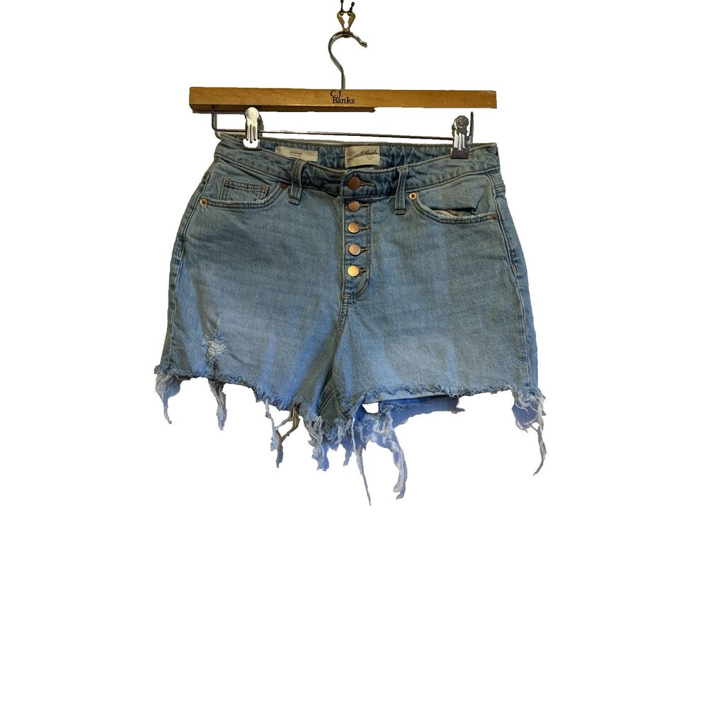 Universal Thread Denim Shorts Womens 6/28R High Rise Button Fly Distressed